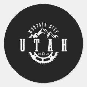Adesivo Redondo Bicicleta de Montanha Utah Moab Mtb Ciclismo Downh