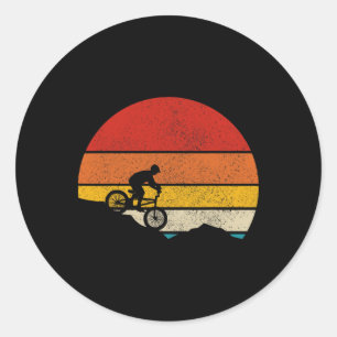 Adesivo Redondo Bicicleta de Montanha Vintage Retro Downhill Cicli