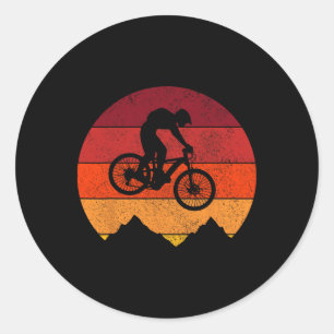 Adesivo Redondo Bicicleta de Montanha Vintage Retro Mtb Ciclismo D