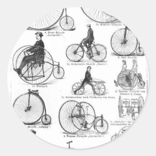 Adesivo Redondo Bicicleta de Roda Alta Penny Farthing