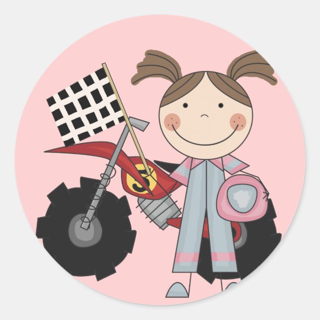 Adesivo Redondo Bicicleta Dirt - Camisetas e presentes (Frente)