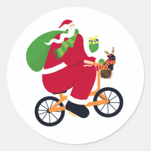 Adesivo Redondo bicicleta Santa Claus