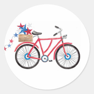 Adesivo Redondo Bicicleta vermelha referente à cultura