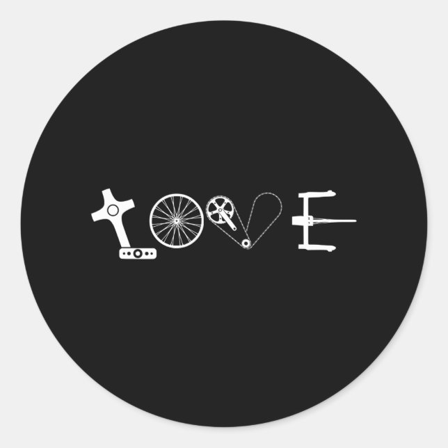 Adesivo Redondo Bicicletas Peças Amar Bicicleta (Frente)