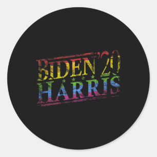 Adesivo Redondo Biden 2020 Orgulho gay Lgbt Flag Biden Harris 2020