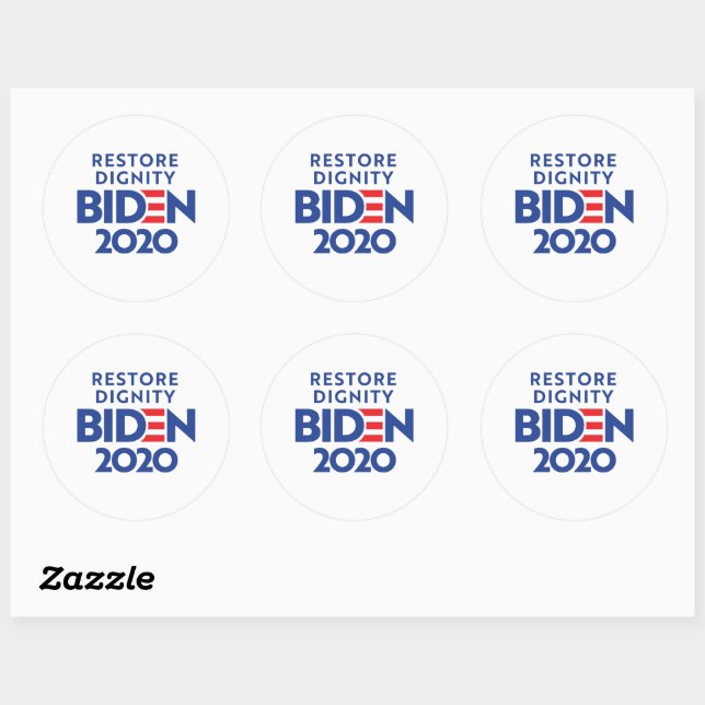 Adesivo Redondo BIDEN 2020 - Restaurar Dignidade (Folha)