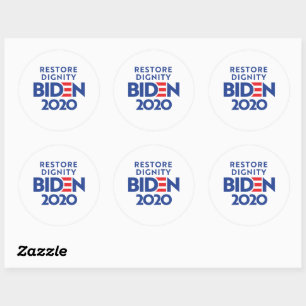 Adesivo Redondo BIDEN 2020 - Restaurar Dignidade