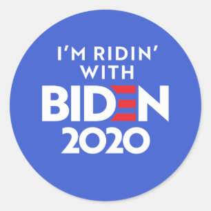 Adesivo Redondo BIDEN 2020 - Ridin com Biden