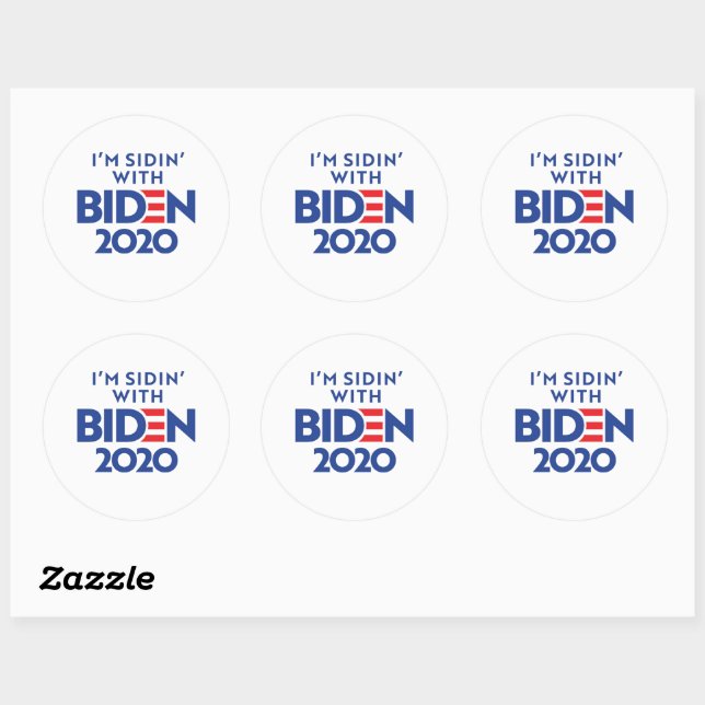 Adesivo Redondo BIDEN 2020 - Sidin' com Biden (Folha)
