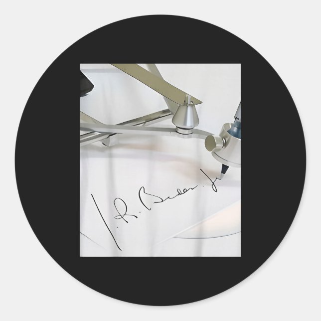 Adesivo Redondo Biden Autopen Signature Funny  (Frente)