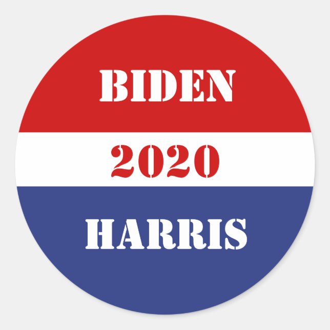 Adesivo Redondo Biden e Harris - Vinhetas eleitorais de 2020 (Frente)