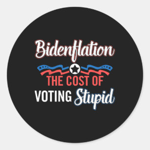 Adesivo Redondo Biden Flation O Custo Da Votação De Anti-Biden Est