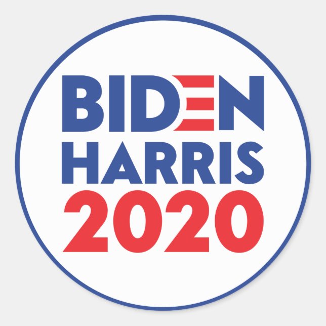 Adesivo Redondo Biden Harris 2020 Stickers (Frente)