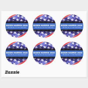 Adesivo Redondo BIDEN HARRIS 2020 USA Flag Stickers