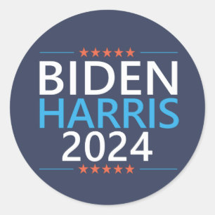 Adesivo Redondo Biden Harris 2024 para a eleição do presidente d
