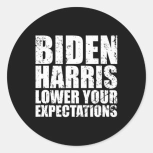 Adesivo Redondo Biden Harris Baixe Suas Expectativas Vintage Repub