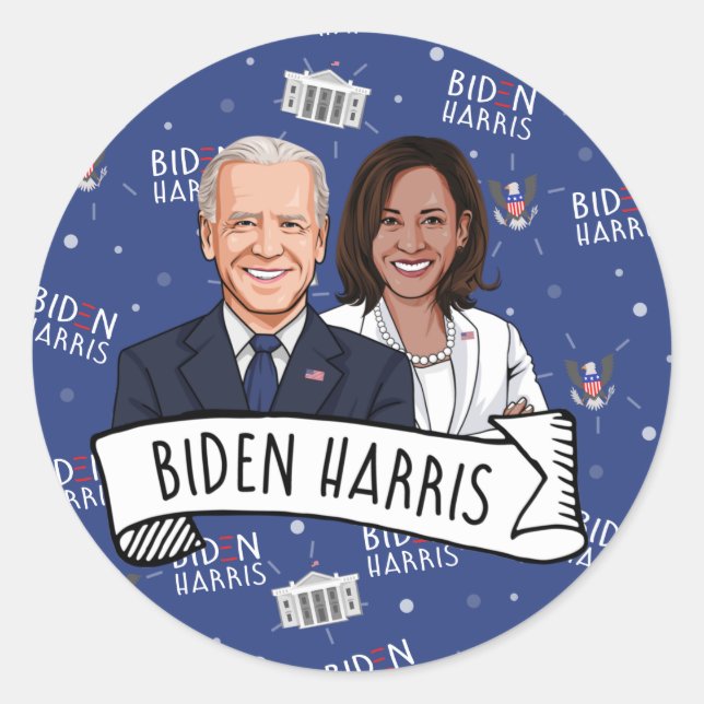 Adesivo Redondo Biden Harris Party (Frente)