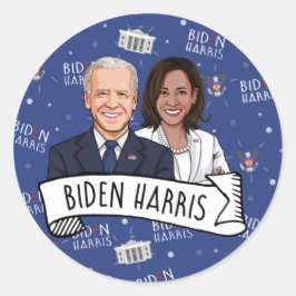 Adesivo Redondo Biden Harris Party