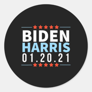 Adesivo Redondo Biden Harris vitória eleitoral de janeiro de 2021
