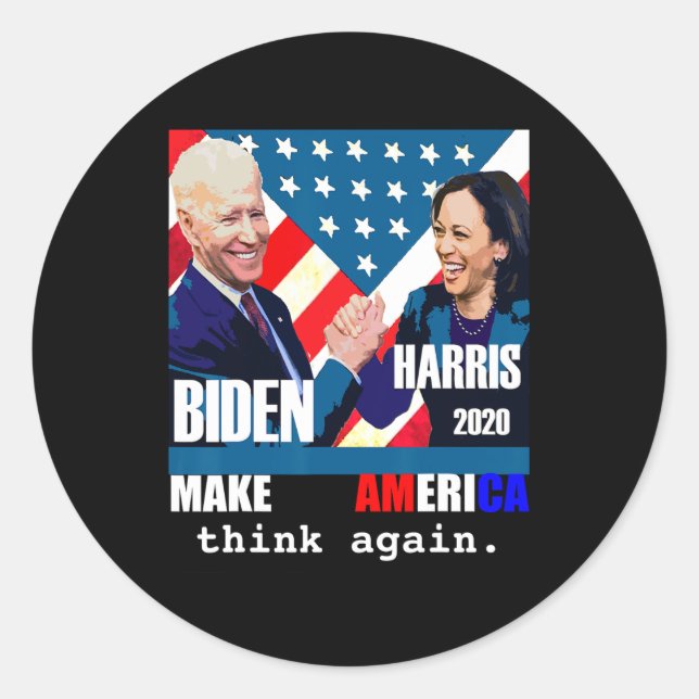 Adesivo Redondo Biden Kamala Harris (Frente)