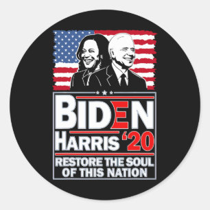 Adesivo Redondo Biden Kamala Harris 2020 Para Mulheres Homens