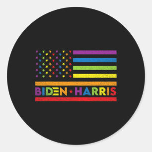 Adesivo Redondo Biden Kamala Harris 2020 Rainbow Orgulho gay Lgbt
