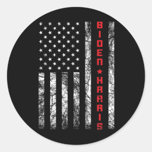 Adesivo Redondo Biden Kamala Harris Vintage Usa Flag - Biden Harri