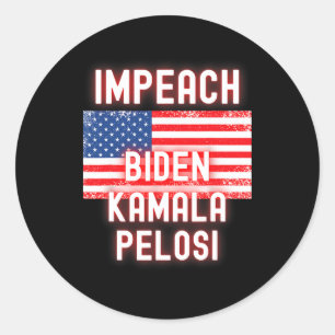 Adesivo Redondo Biden Kamala Pelosi Woke Democrat 2024 Go