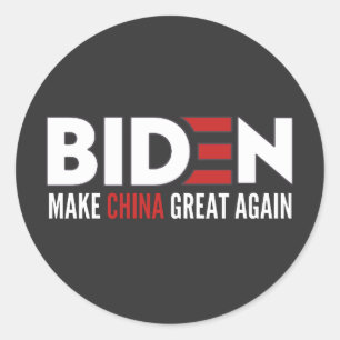 Adesivo Redondo biden Torne o Excelente da China novamente