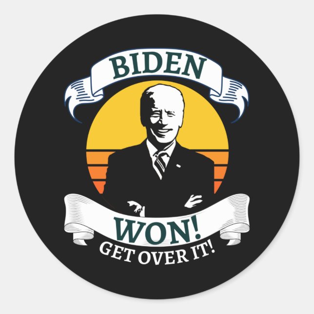 Adesivo Redondo Biden Won Supere O Pro Biden (Frente)