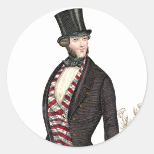 Adesivo Redondo Biedermeier Gentleman Stickers