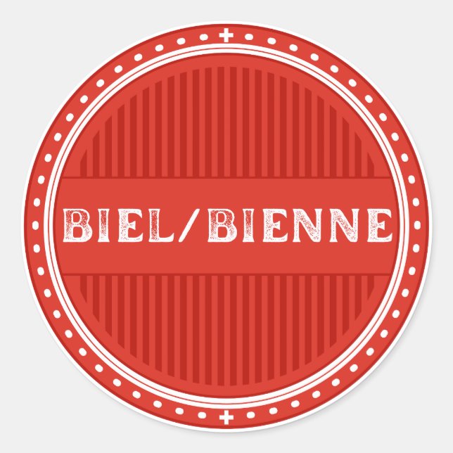Adesivo Redondo Biel/Bienne City Pride Emblem – Swiss Identity (Frente)