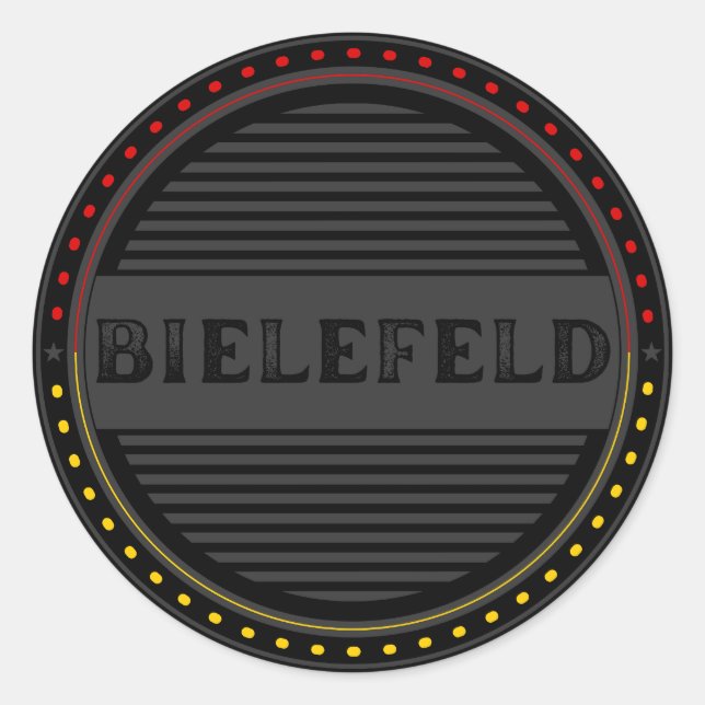 Adesivo Redondo Bielefeld City Pride Emblem – German Identity (Frente)