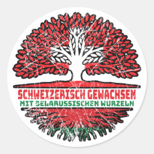 Adesivo Redondo Bielorrússia Belarussisch Schweizer Schweiz Baum W