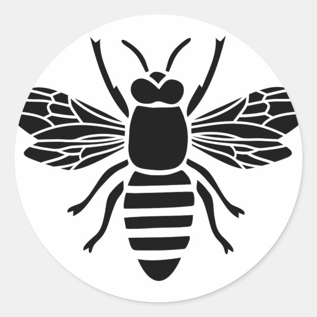 Adesivo Redondo biene wespe bee bumble hummel wasp (Frente)