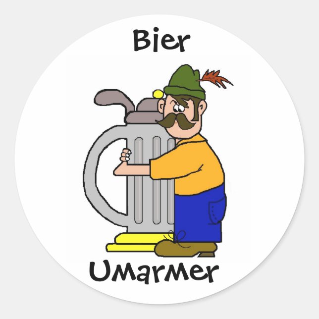 Adesivo Redondo Bier Umarmer Stickers (Beer Hugger) (Frente)