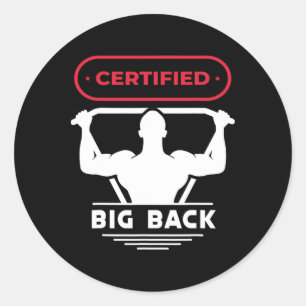 Adesivo Redondo Big Back Certified Big Back Design Bodybuilding Bi