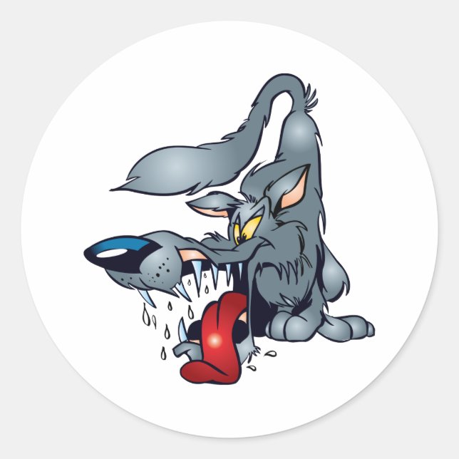Adesivo Redondo Big Bad Wolf (Frente)