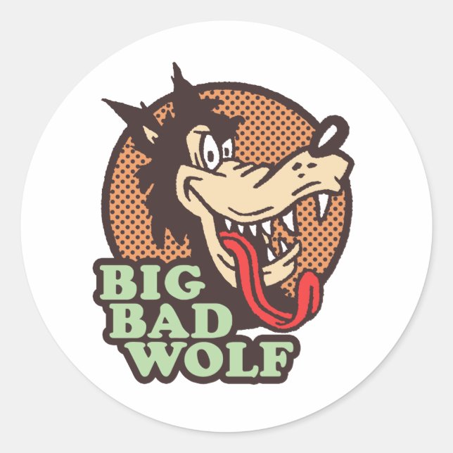 Adesivo Redondo Big Bad Wolf (Frente)