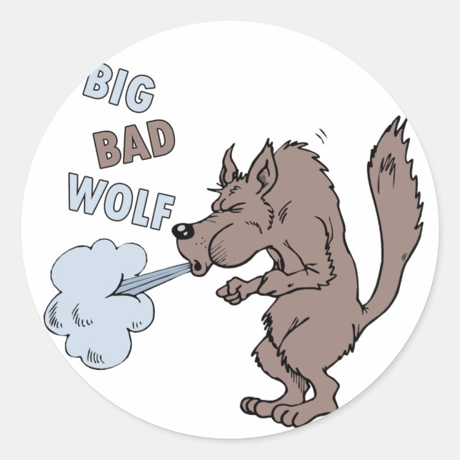 Adesivo Redondo Big Bad Wolf (Frente)