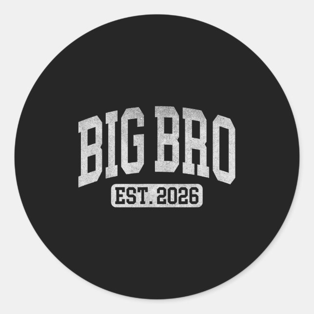 Adesivo Redondo Big Bro Est 2026 New Big Bro Announcement Cool Bro (Frente)