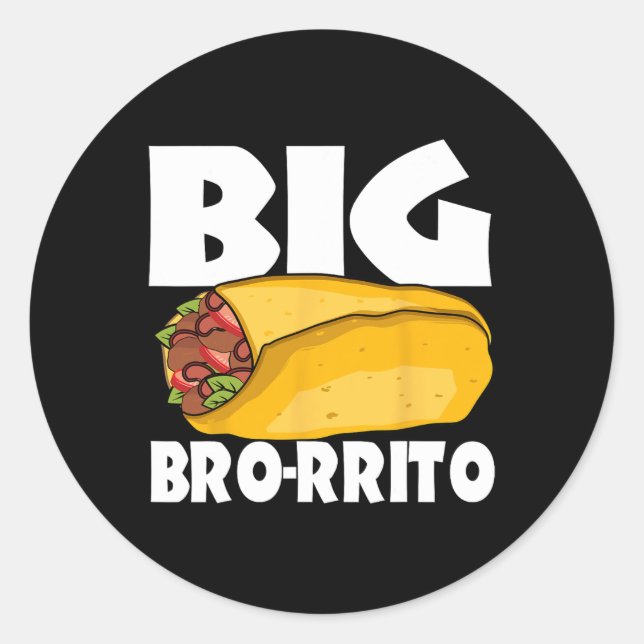 Adesivo Redondo Big Burrito Mexicano Comida Cinco De Mayo (Frente)