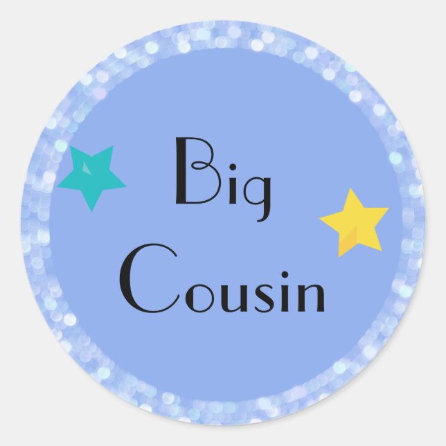 Adesivo Redondo Big Cousin com Stars Classic Round Sticker (Frente)