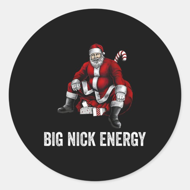 Adesivo Redondo Big Nick Energy Papai noel Natal 3 (Frente)