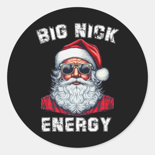 Adesivo Redondo Big Nick Energy Papai noel Natal 4 (Frente)