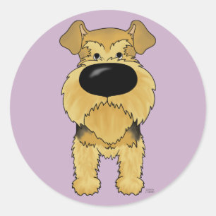 Adesivo Redondo Big Nose Airedale Terrier