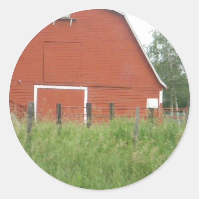 Adesivo Redondo Big Red Barn (Frente)