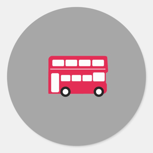 Adesivo Redondo Big Red Bus (Frente)
