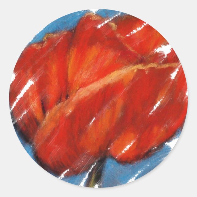 ADESIVO REDONDO BIG RED POPPY (Frente)