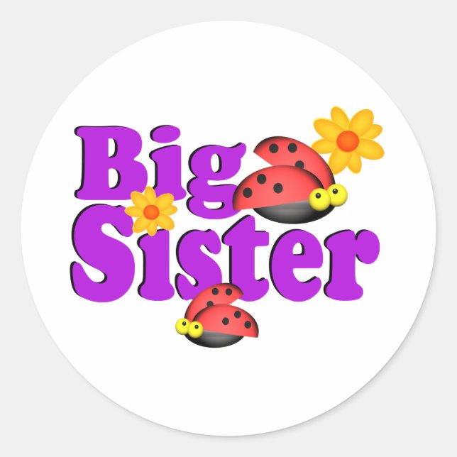 Adesivo Redondo Big Sister Ladybug (Frente)